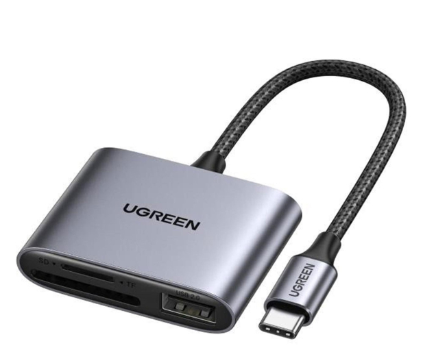 UGREEN Czytnik kart + USB CM387 USB-C czarny - 1501454 - zdjęcie